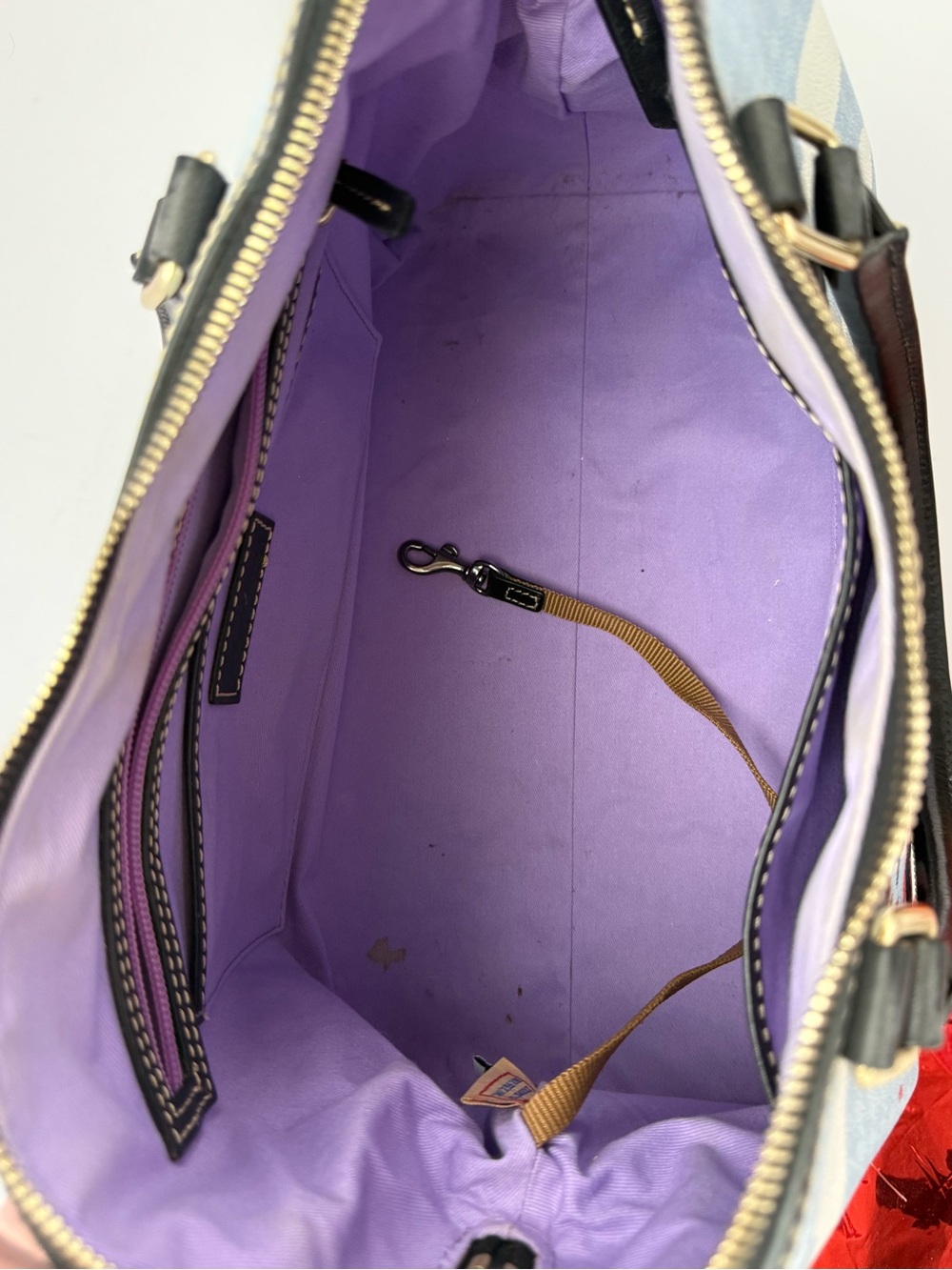 RETIRED Dooney & Bourke Disney Mary Poppins Bue Purple Dome Satchel Purse RARE - Picture 8 of 9